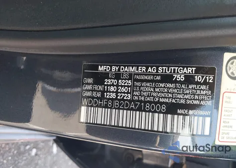 2013 Mercedes-Benz E 350 4Matic z USA, uszkodzony, nr VIN WDDHF8JB2DA718008